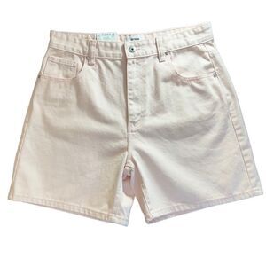 Cotton On high waist dad denim jean shorts color soft pink size 10
